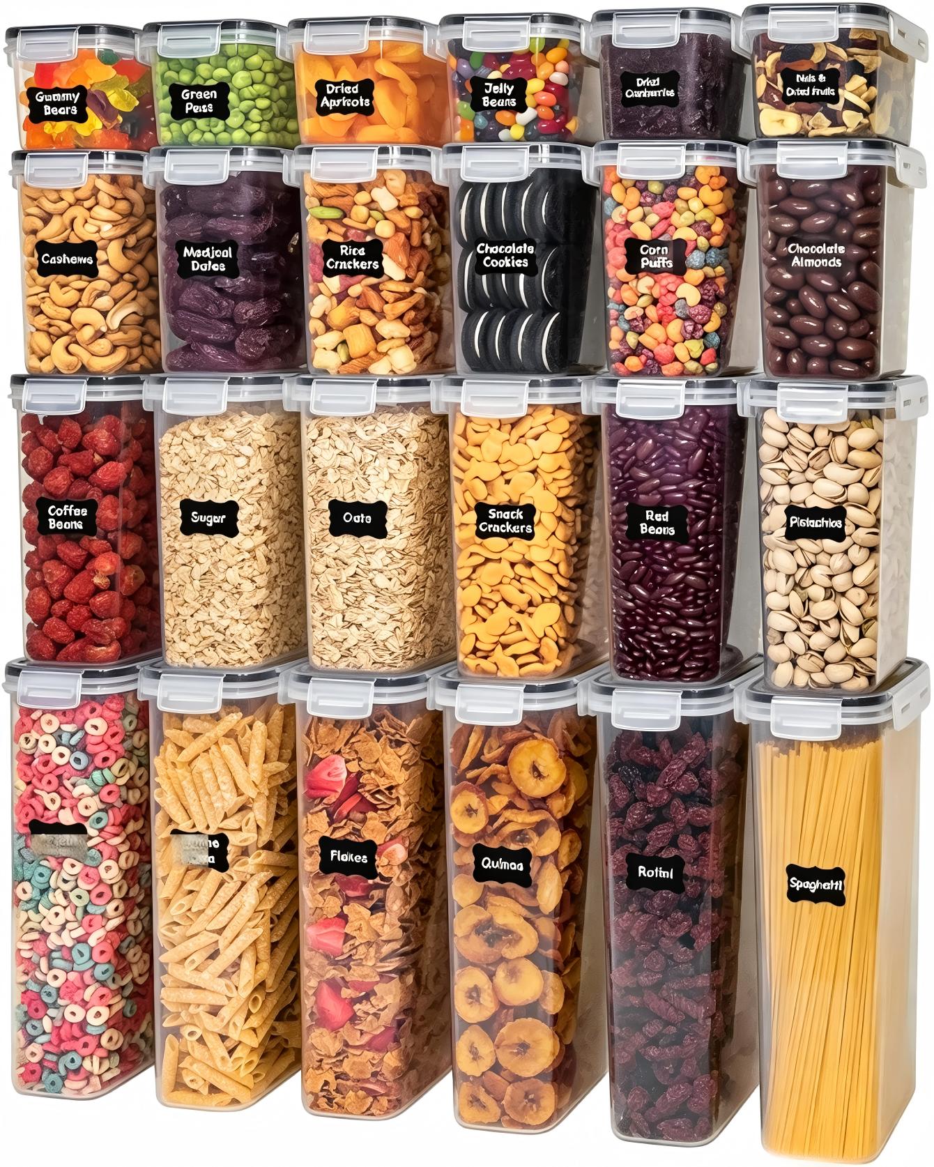 Food Storage Jar Labels - Kapaklı yiyecek saklama kapları, 24 parçalı