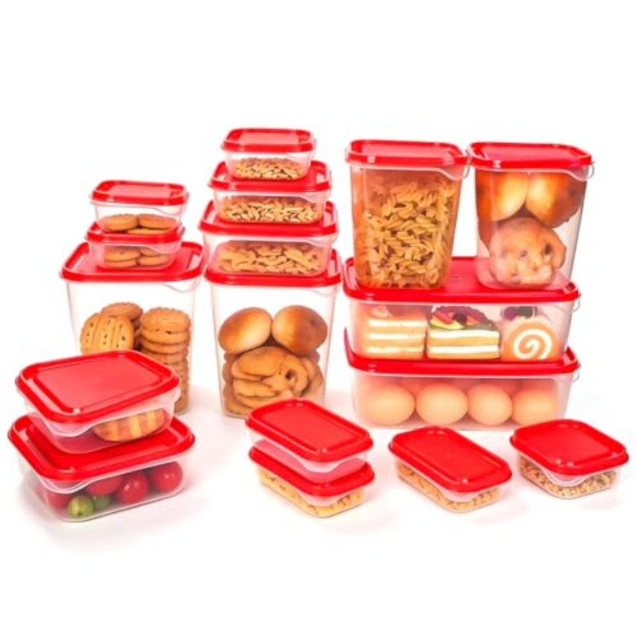 Food Storage Containers Set - 17 Parça Plastik Gıda Saklama Seti,