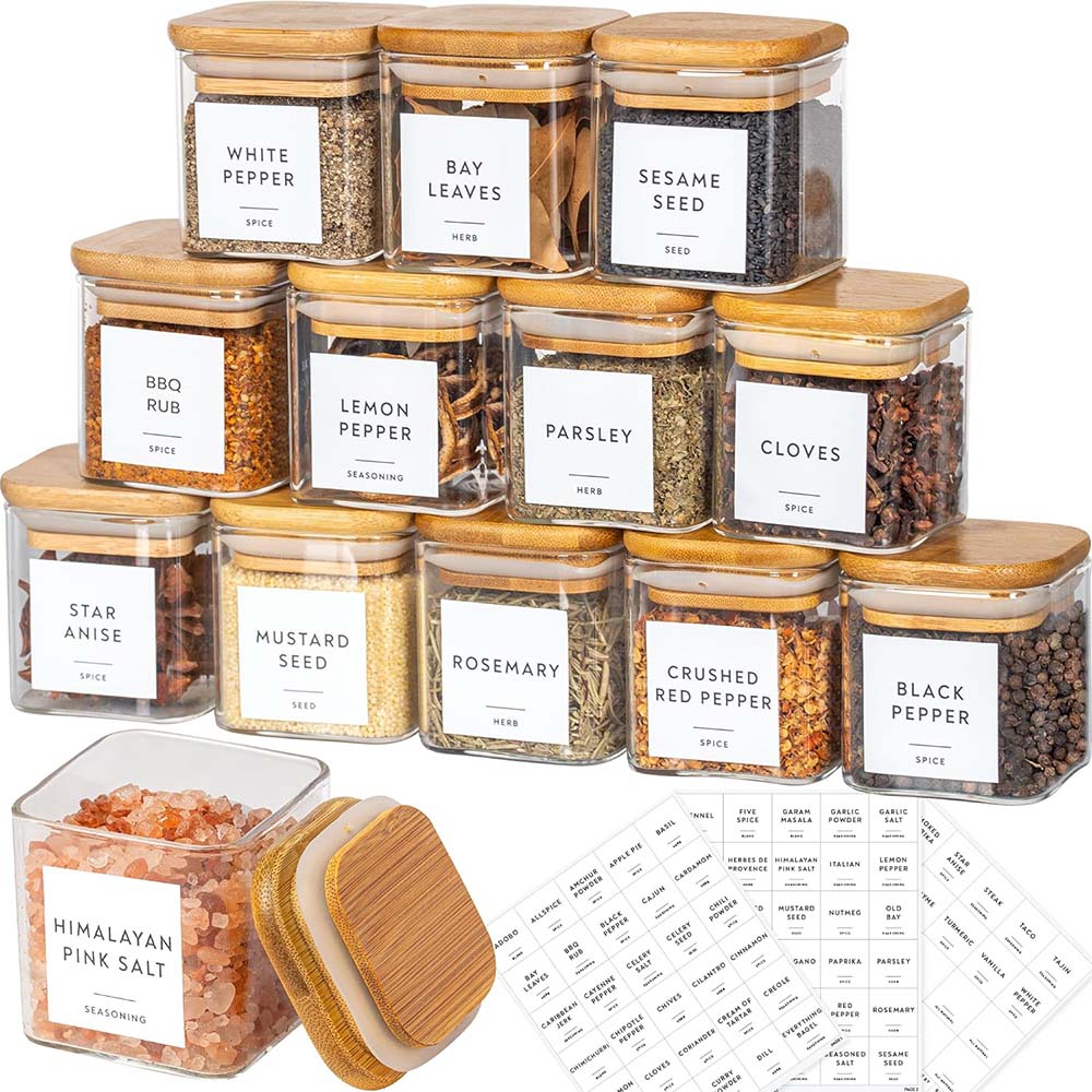 Food Storage Jar Labels - 5oz cam kavanozlar baharat etiketleri ile
