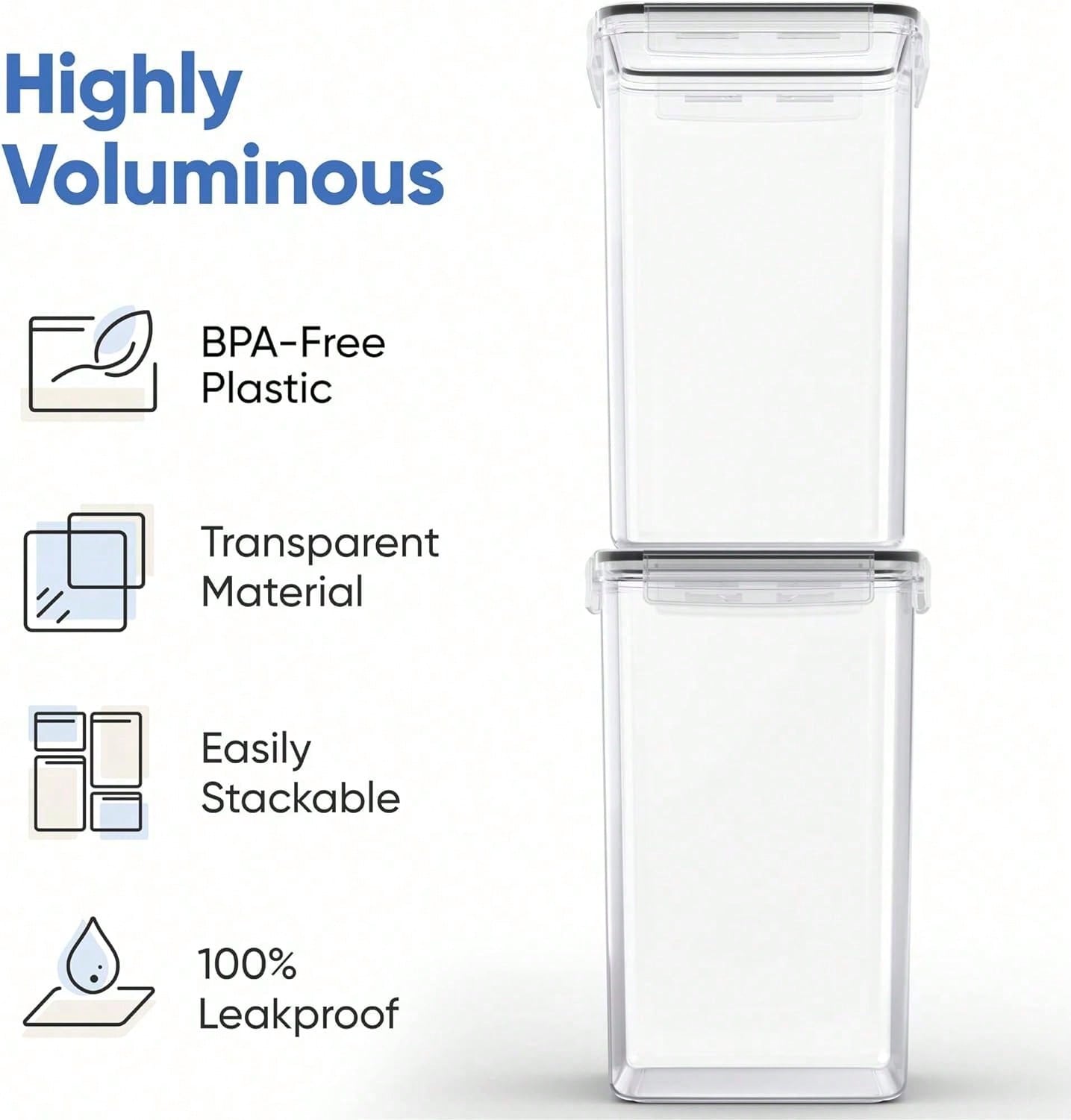 Food Storage Containers Set - Ekstra Büyük Un ve Şeker Saklama