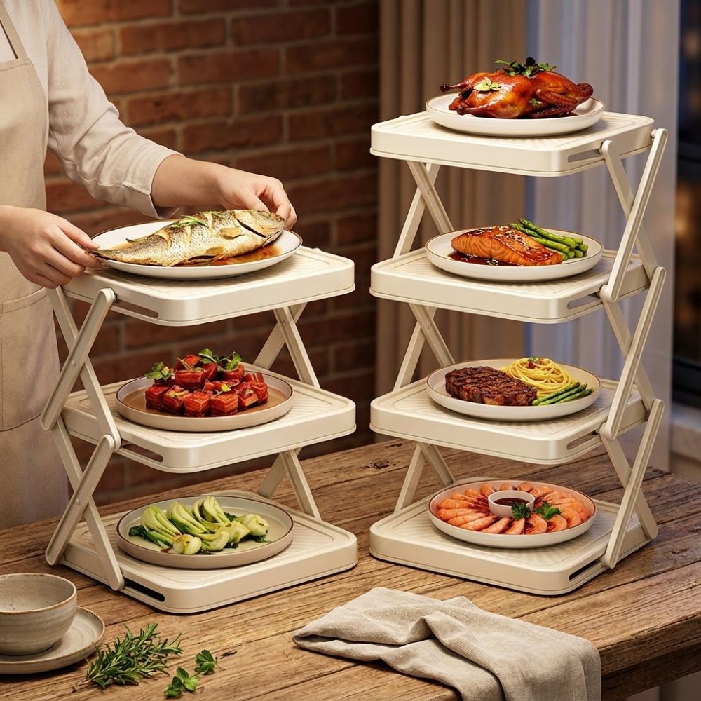 Food Storage And Preparation - 3/4 Katlı Hazırlık Tabağı Saklama Rafı