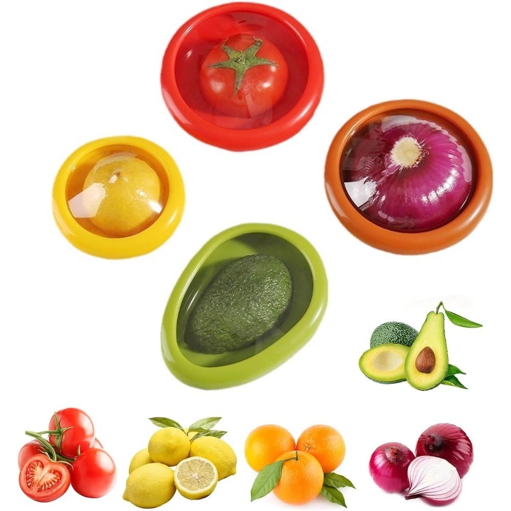 Food Storage Containers Set - Avokado Saklama Kabı Silikon Meyve ve