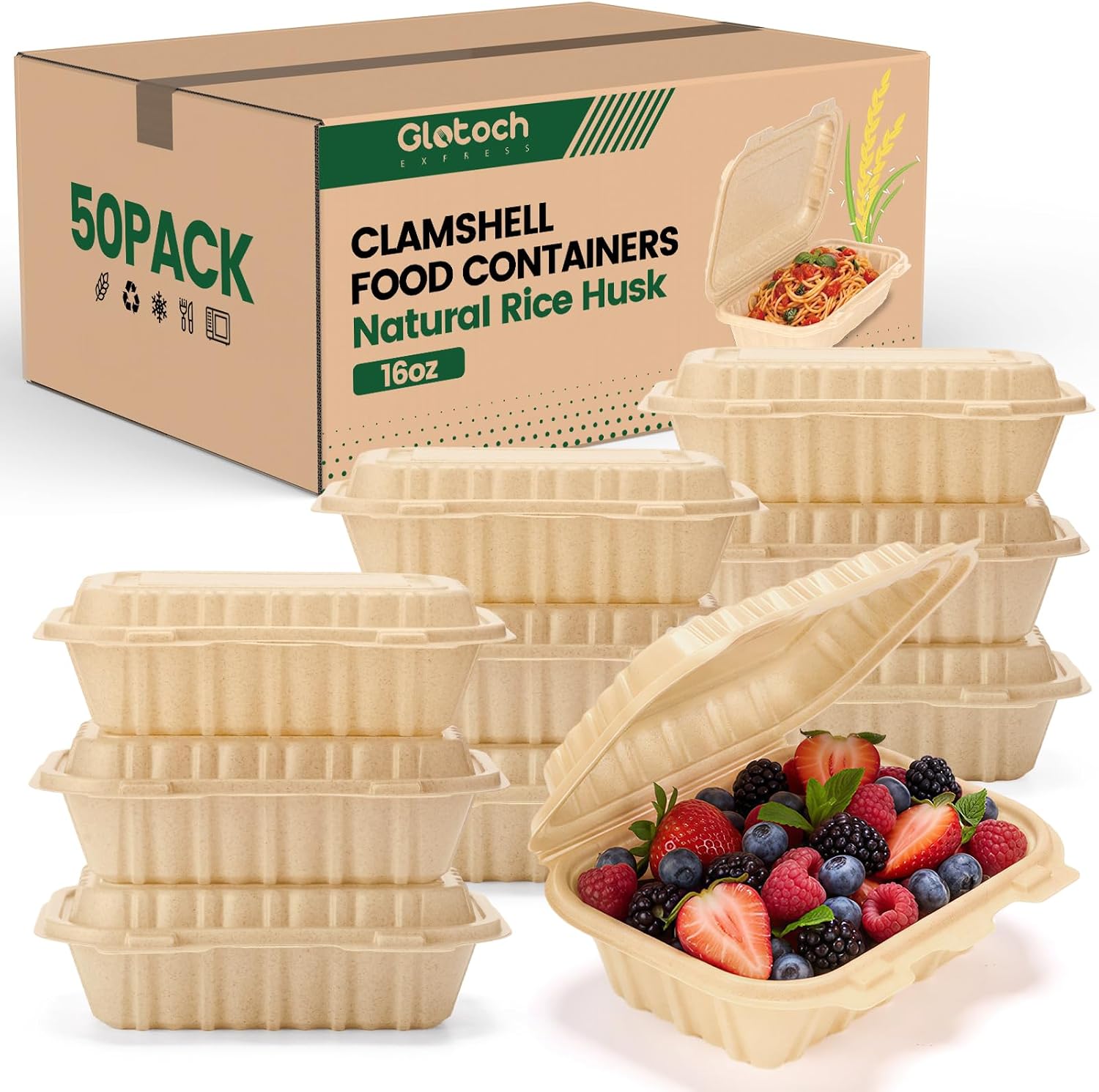 Food Storage Warehouse - 50'li Paket 16oz (473ml) Deniz Kabuğu