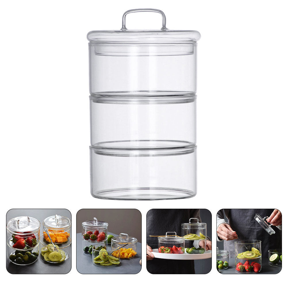 Food Storage Jars & Containers - 1 takım şeffaf cam saklama kabı