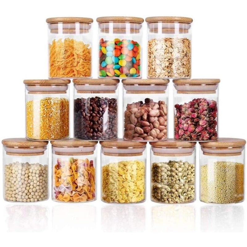 Food Storage Jar Labels - 12'li Cam Kavanoz Seti, Bambu Hava