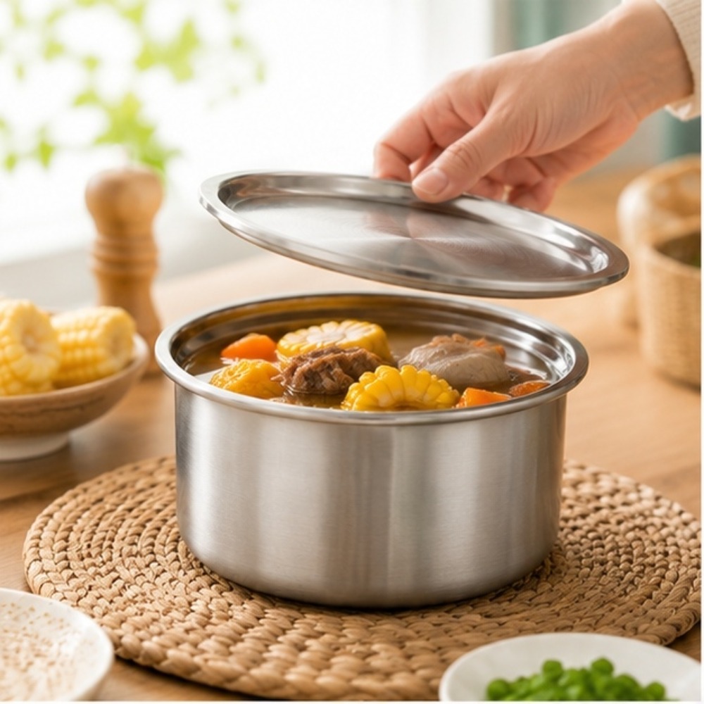 Food Storage Stainless Steel Containers - 304 Paslanmaz Çelik Kapaklı Ramekin, Buharda