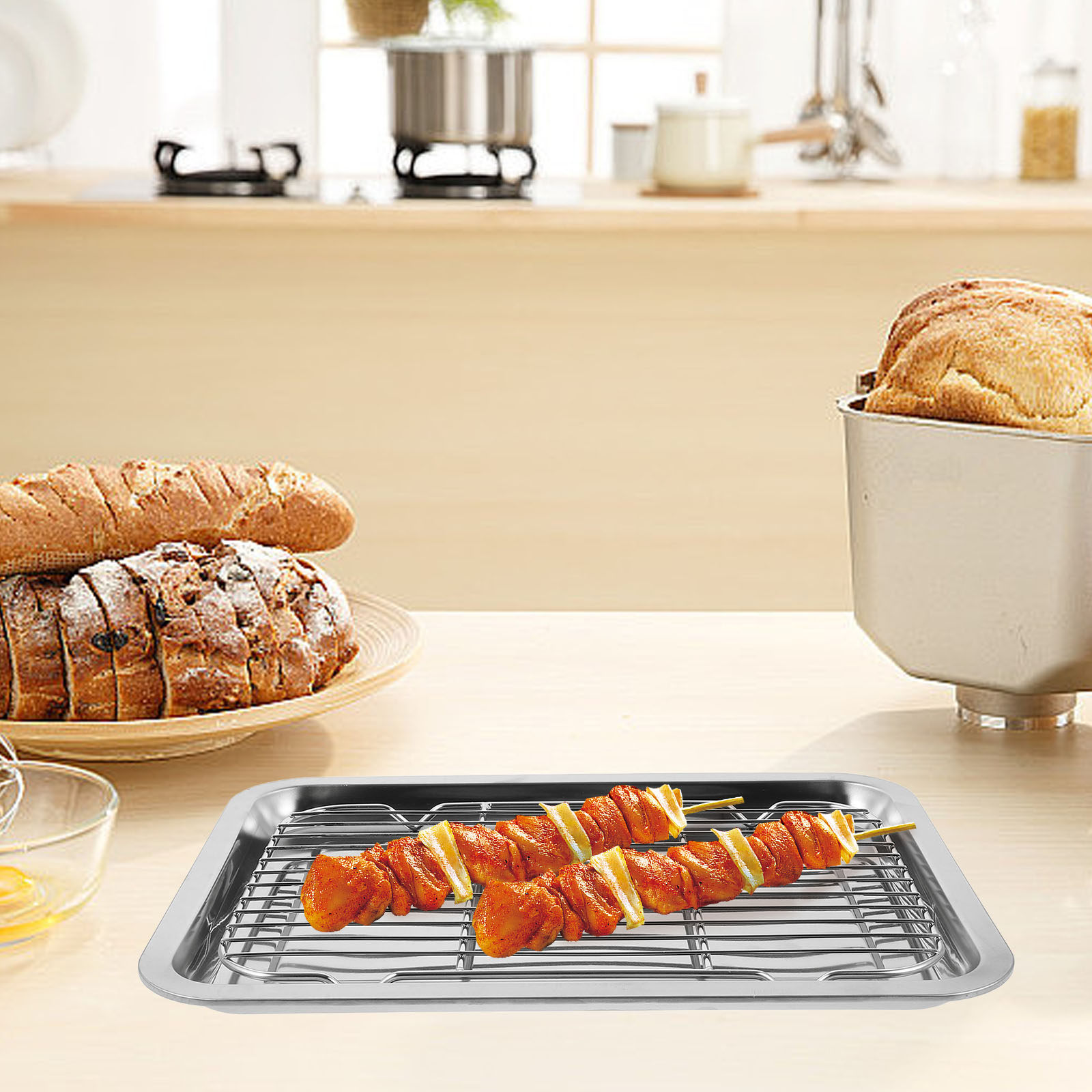 Food Storage Home - 1 Set Paslanmaz Çelik Tel Pişirme