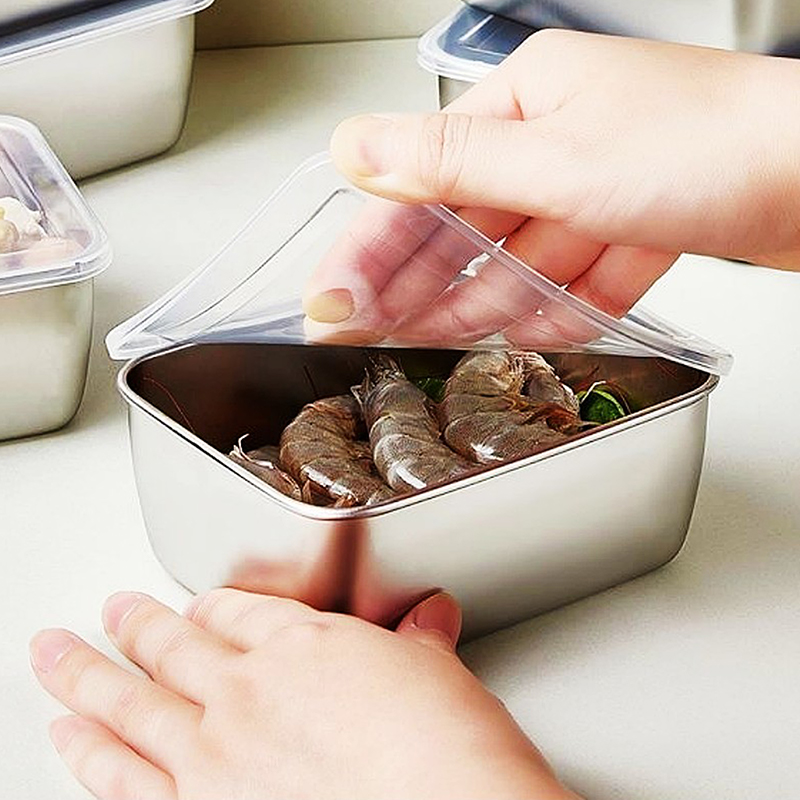 Food Storage And Preparation - Plastik kapaklı 600ml paslanmaz çelik buzdolabı