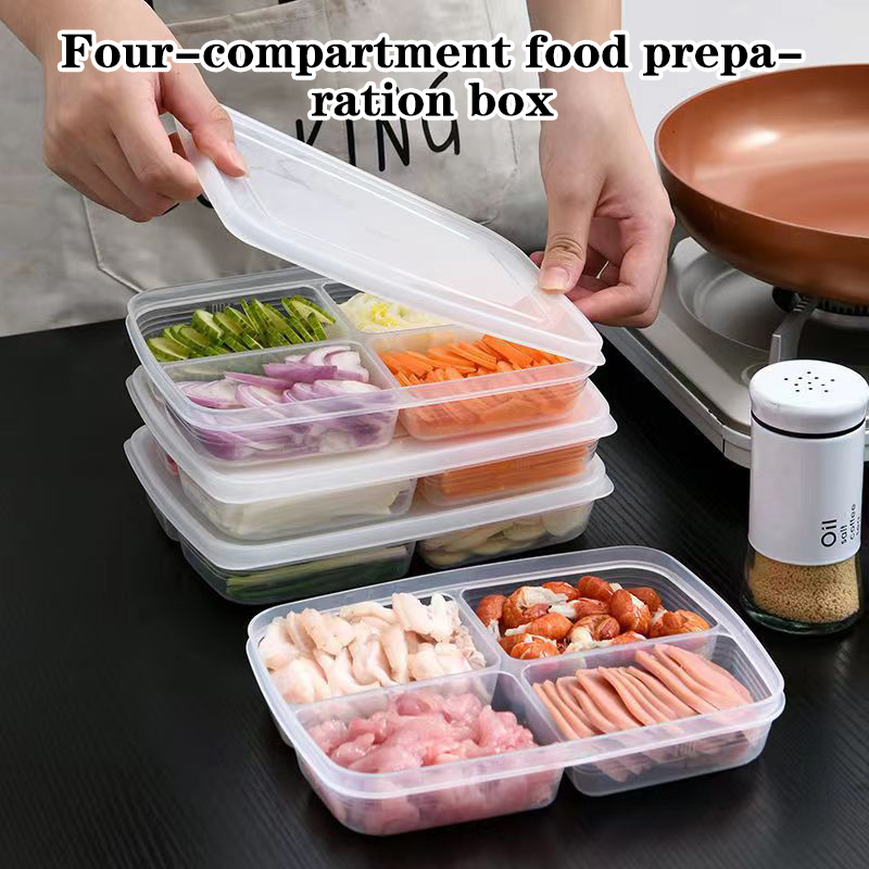 Food Storage Warehouse - Yeni 【4 Bölmeli Plastik Saklama Kutusu