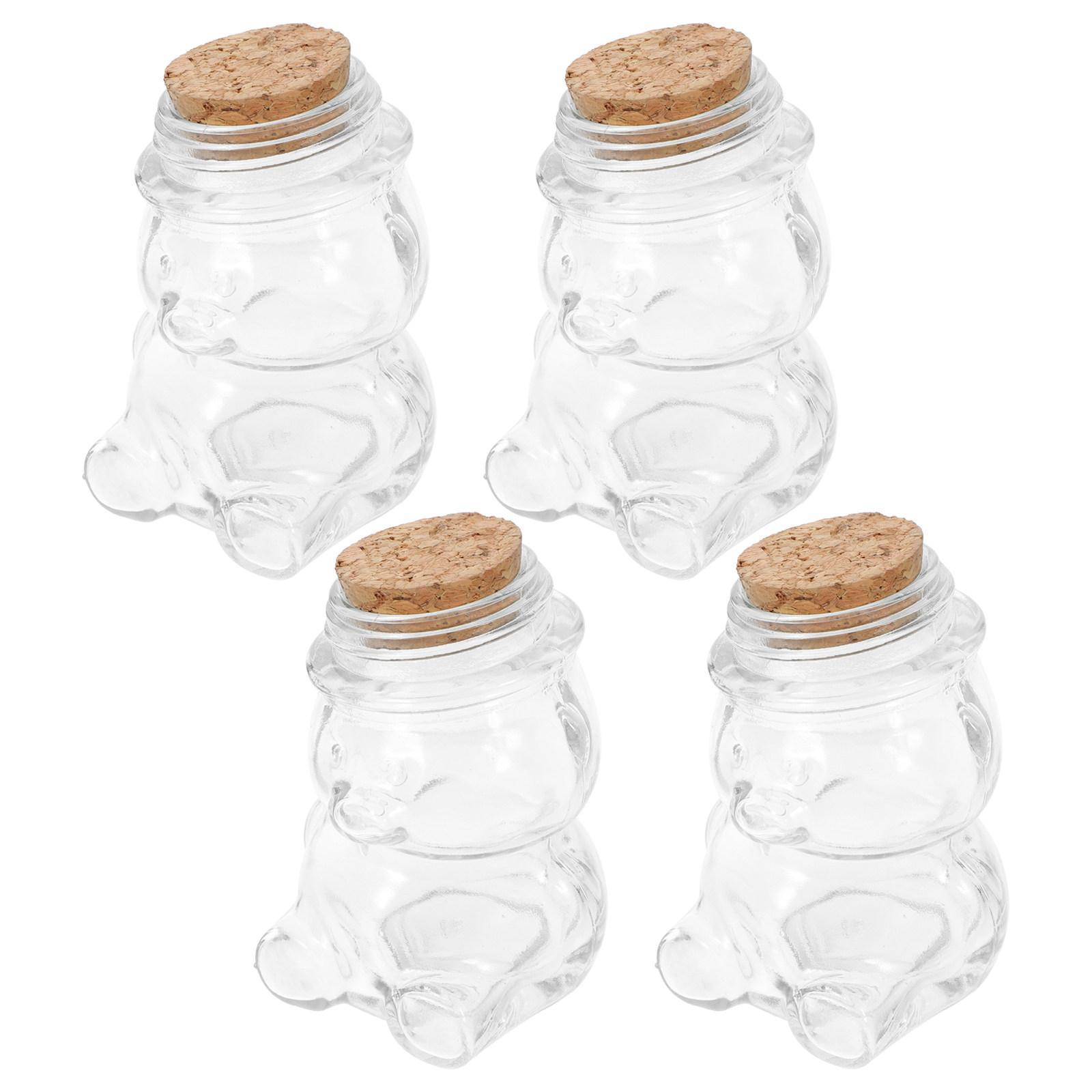 Food Storage Jars & Containers - 4 adet cam şeker kavanozu seti