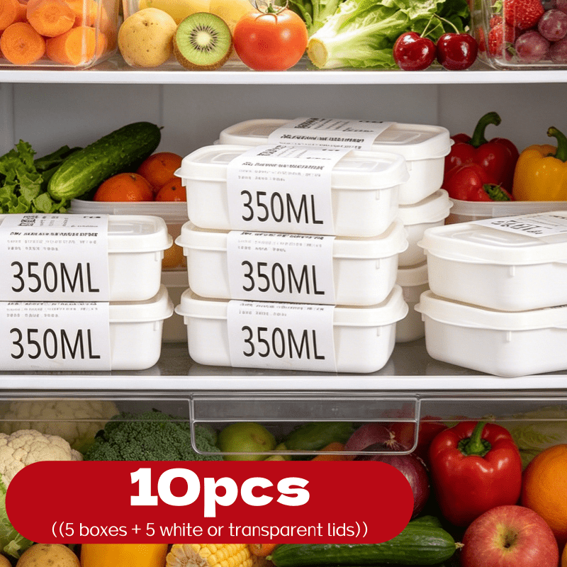 Food Storage Containers Set - 10 Adet Yeniden Kullanılabilir İstiflenebilir Gıda