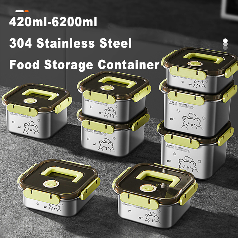 Food Storage Stainless Steel Containers - COOKER KING 420ml-6200ml Büyük Kapasiteli Paslanmaz