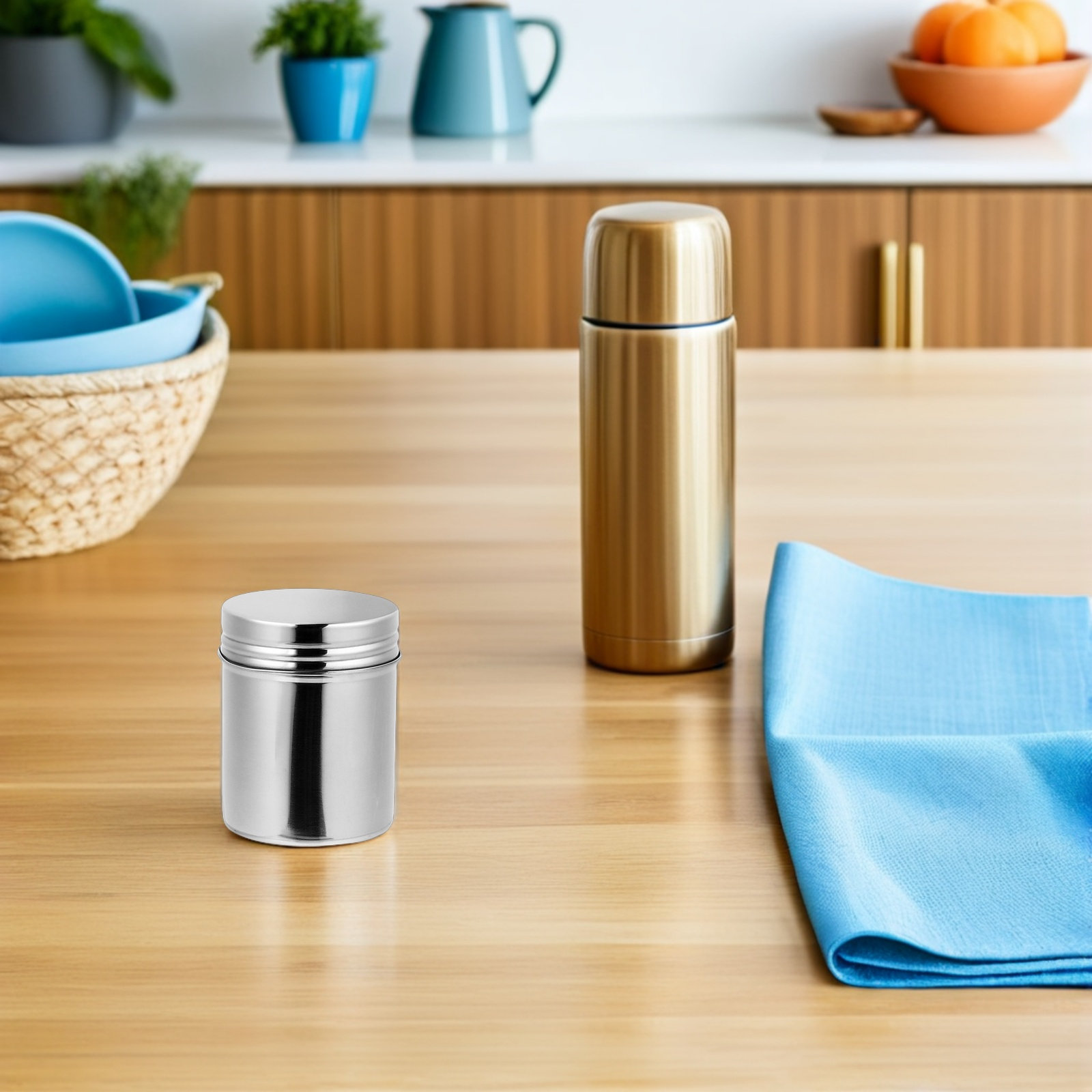 Food Storage Jars & Containers - 2 Adet Paslanmaz Çelik Saklama Kabı