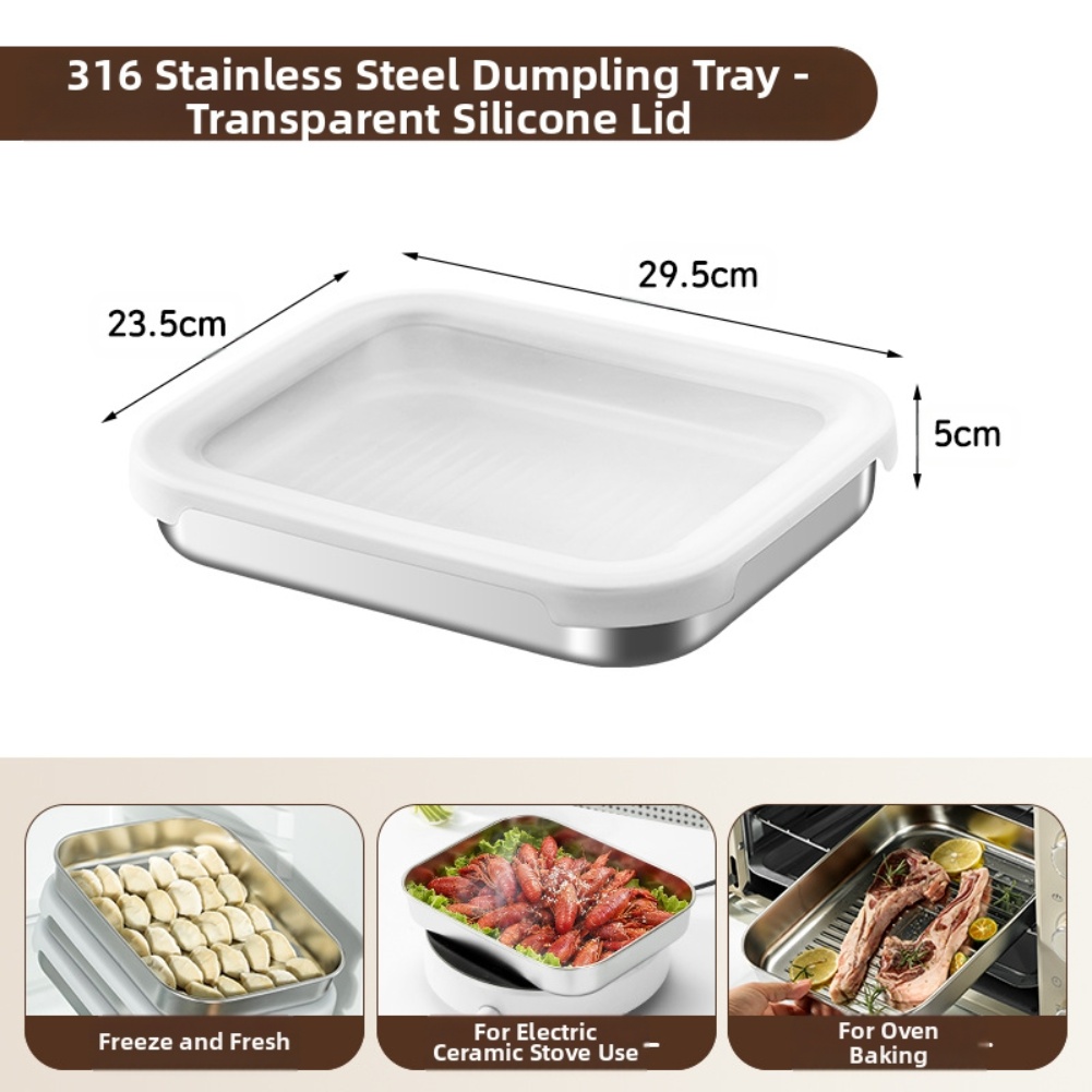 Food Storage Stainless Steel Containers - 316 Silikon Kapaklı Paslanmaz Çelik Gıda