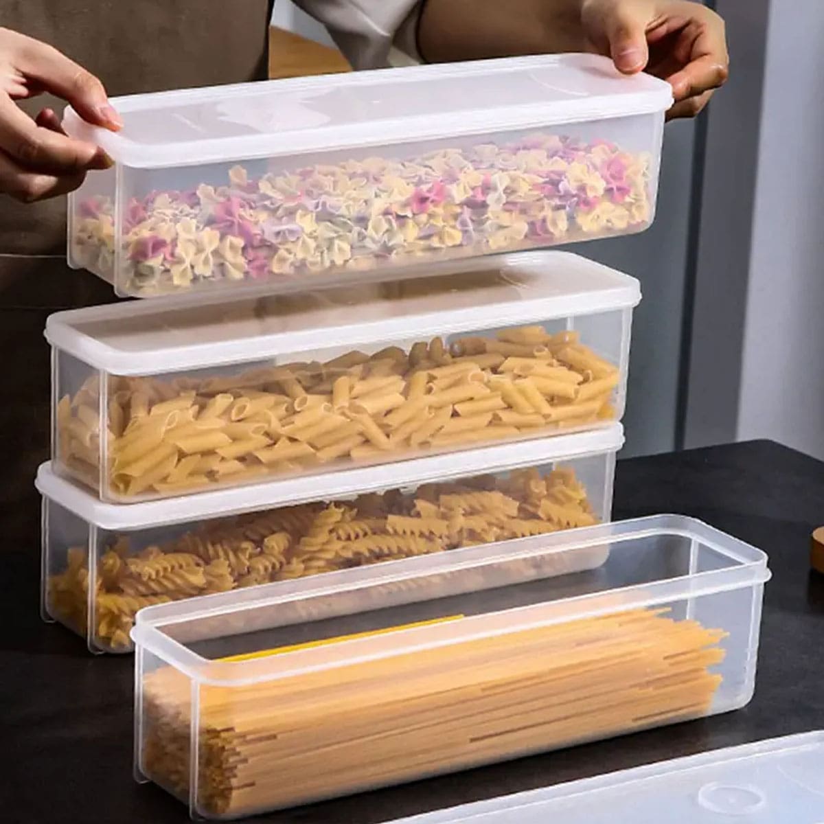 Food Storage Warehouse - 1 Plastik Şeffaf Saklama Kutusu, Kapaklı