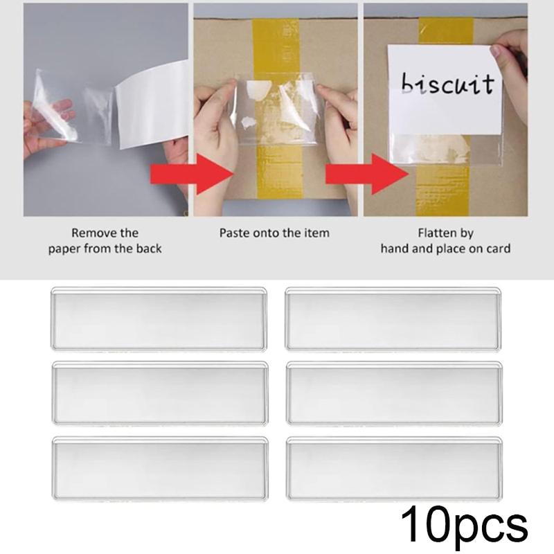 Food Storage Jar Labels - 10 adet şeffaf PVC yapışkanlı raf
