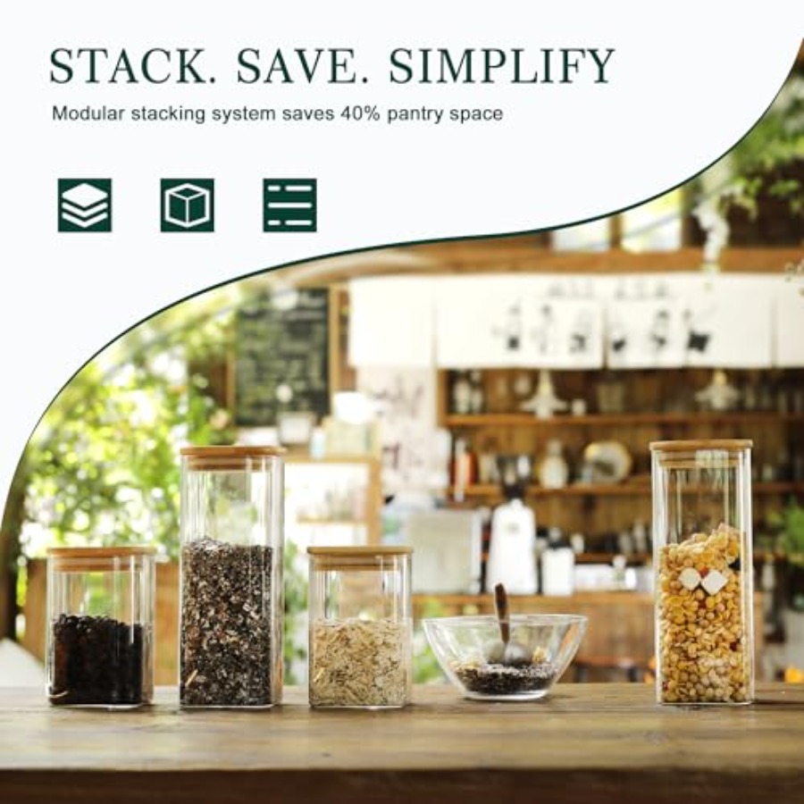 12'li Paket Kare Cam Saklama K - Food Storage Jars & Containers incelemesi ve fiyatı