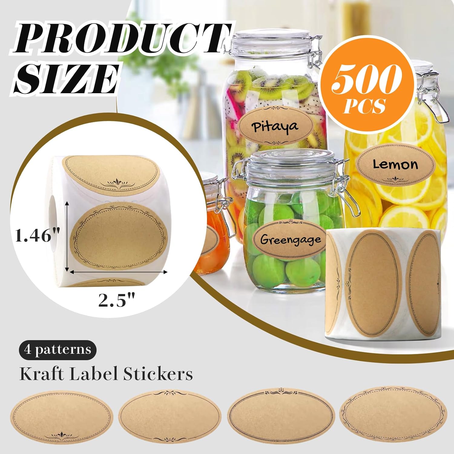 500 Adet Mason Kavanoz Etiketl - Food Storage Jar Labels incelemesi ve fiyatı