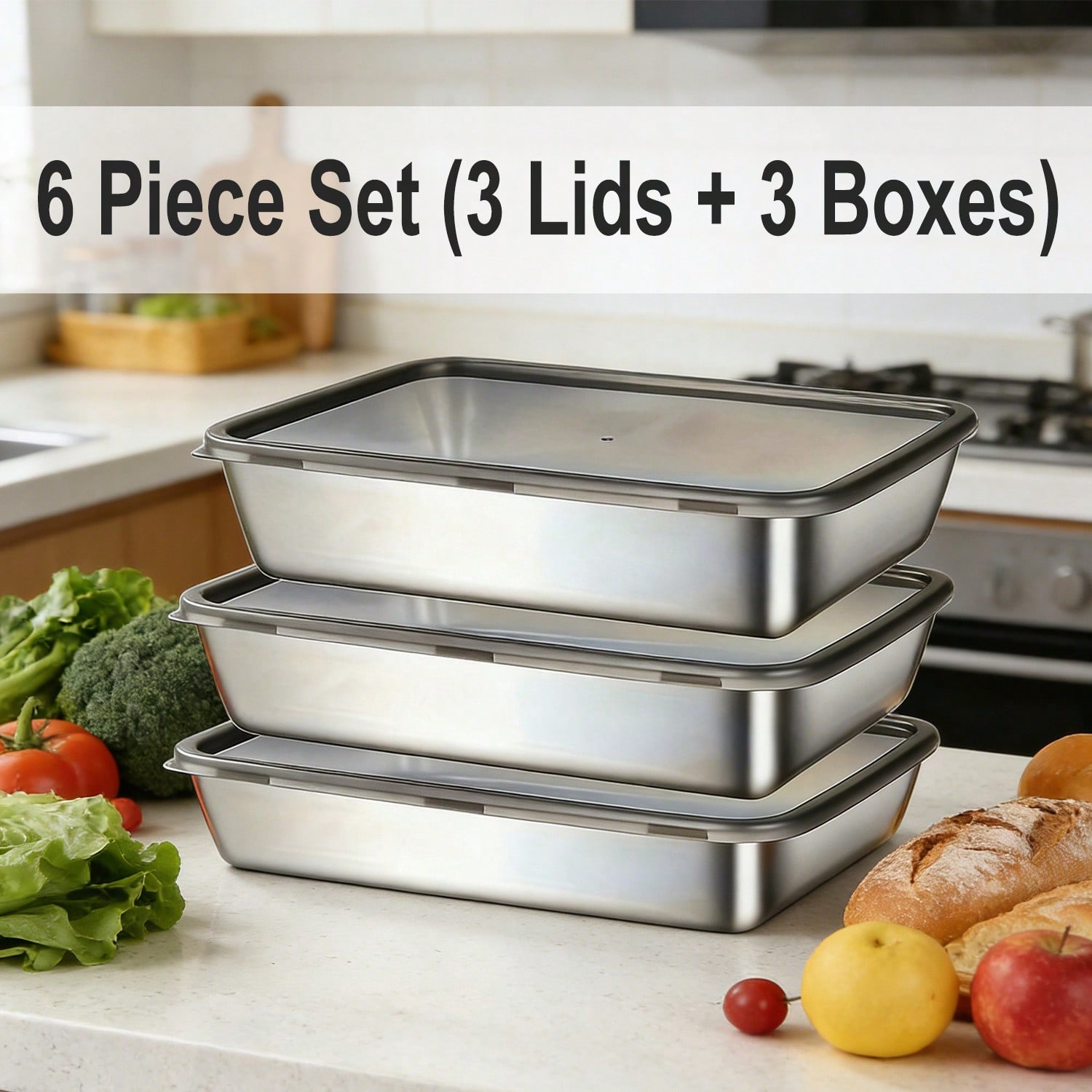 6 Parça (3 Kutu + 3 Kapak) Pas - Food Storage Containers Set incelemesi ve fiyatı