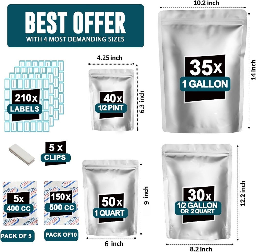 155 Oksijen Emici, 210 Etiket  - Food Storage Long Term incelemesi ve fiyatı