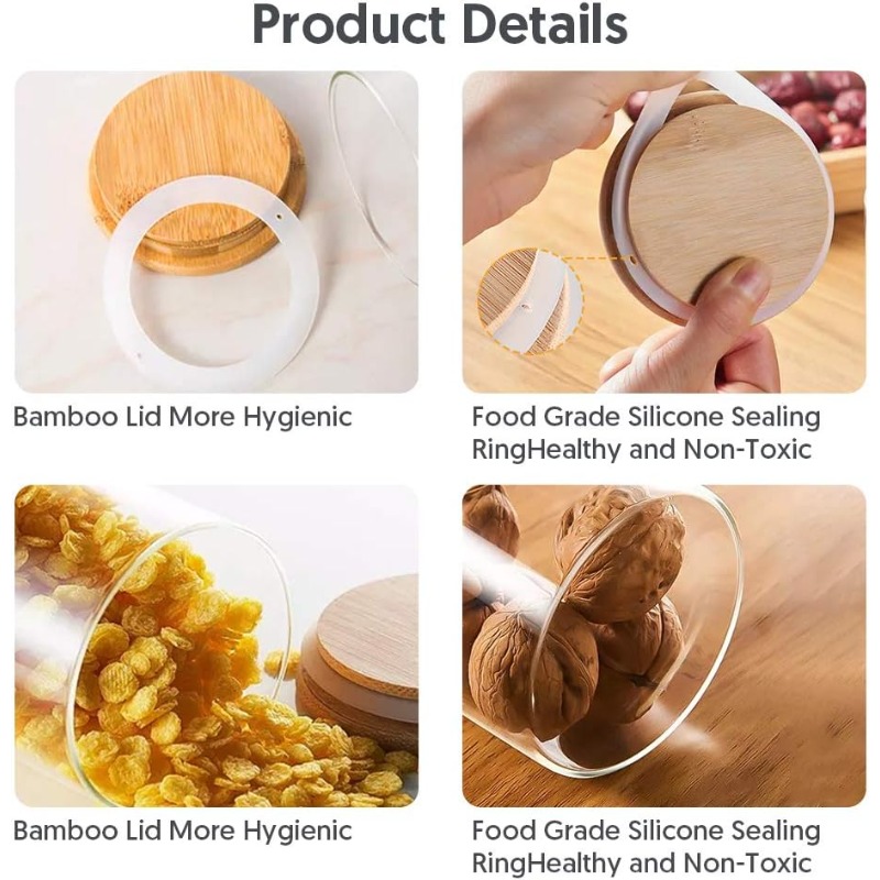 12'li Cam Kavanoz Seti, Bambu  - Food Storage Jar Labels incelemesi ve fiyatı