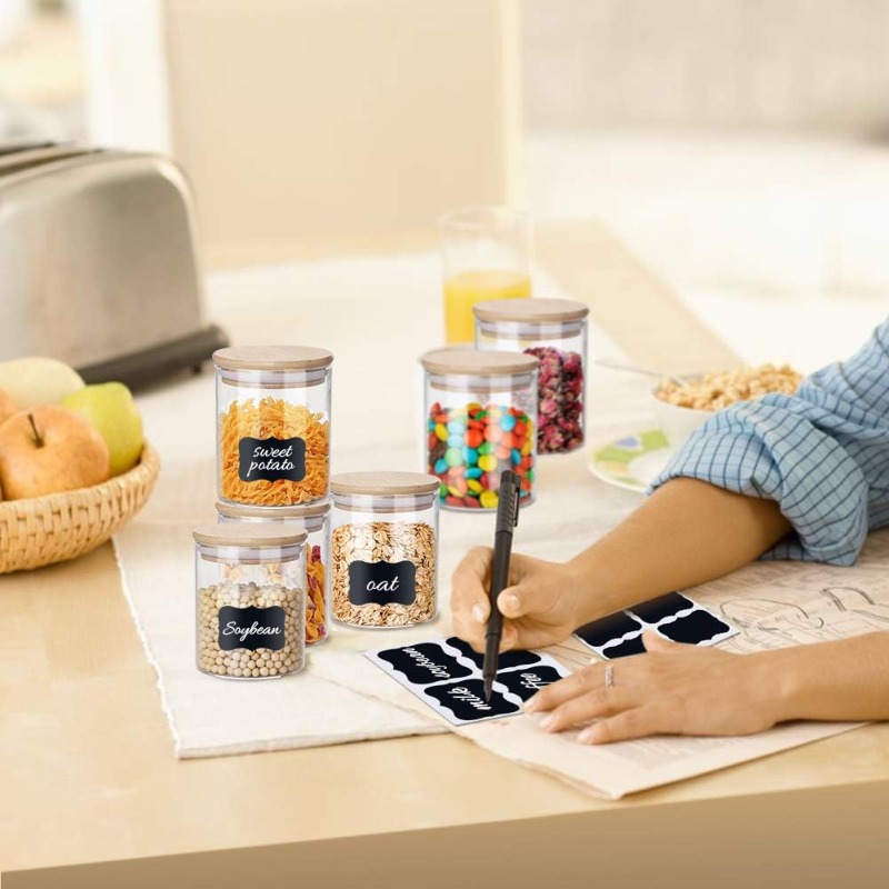 12'li Cam Kavanoz Seti, Bambu  - Food Storage Jar Labels incelemesi ve fiyatı