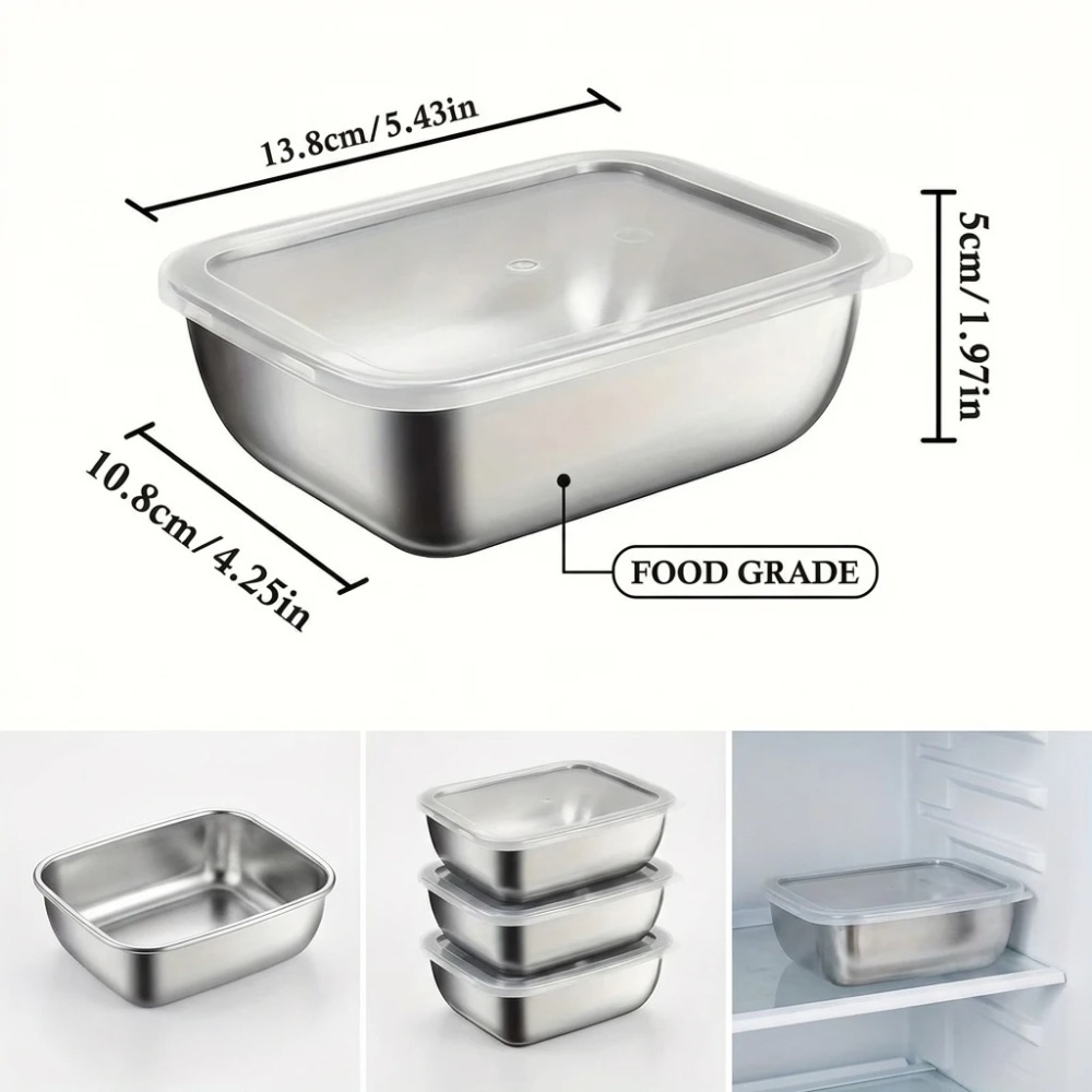 6 Adet Paslanmaz Çelik Gıda Sa - Food Storage Containers Set incelemesi ve fiyatı